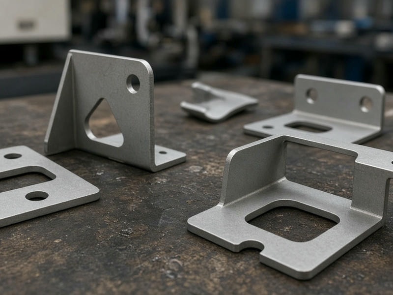 Custom prototype brackets fabricated with precision laser cutting and CNC bending